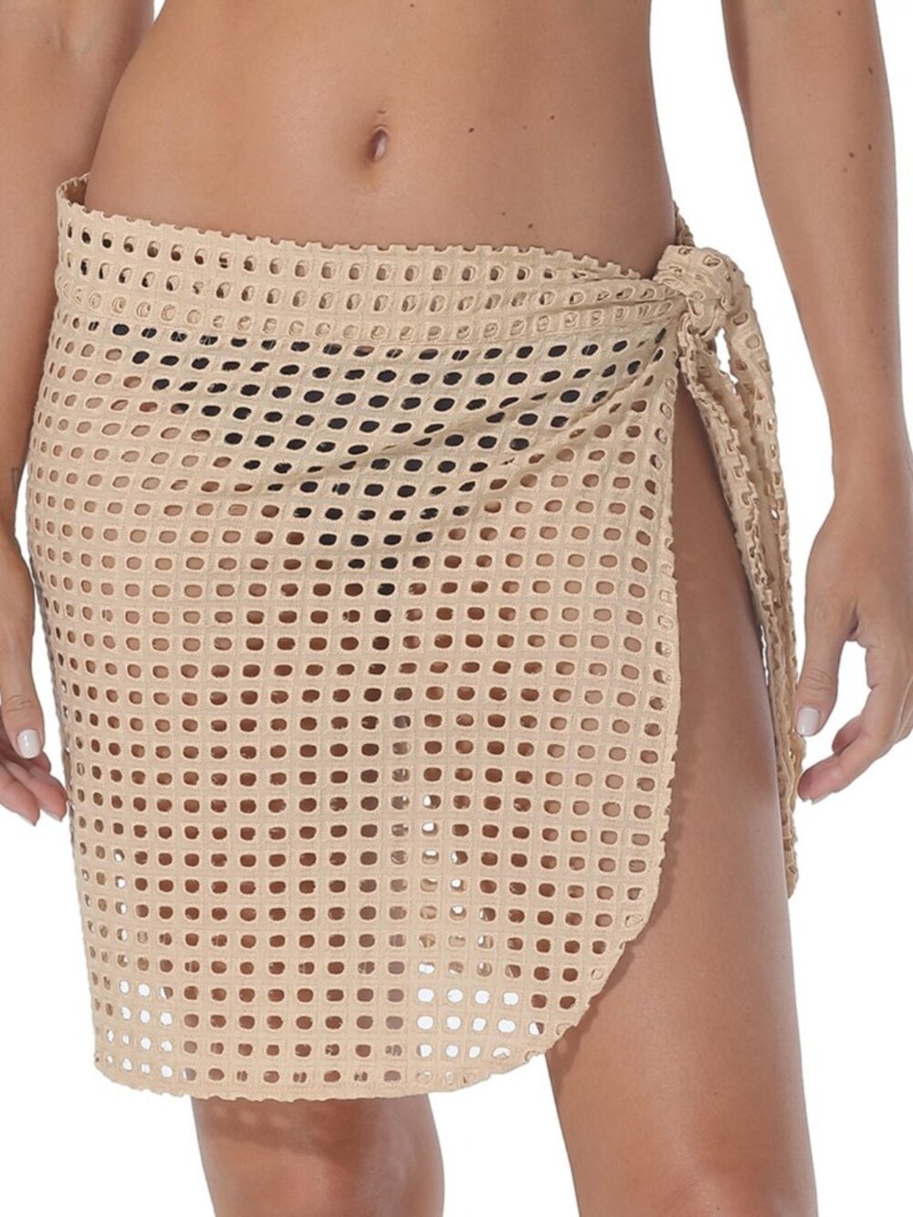 Raviya Women's Eyelet Wrap Skirt Cover-up - Tan Women Size L/XL New With Tags